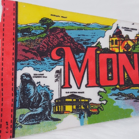 Vtg Travel Souvenir Pennant Monterey California - Picture 2 of 7